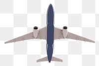 Flying airplane png, view from below, transparent background