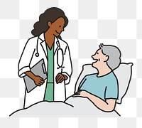 PNG Doctor visiting patient in hospital, collage element, transparent background