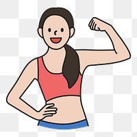 PNG Woman workout, collage element, transparent background