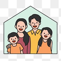 PNG Happy home family sticker, transparent background