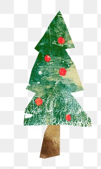 Christmas tree png, paper craft element, transparent background