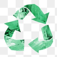 PNG Recycle symbol, environment paper craft, transparent background