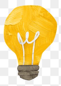 PNG Light bulb, creative idea paper craft element, transparent background