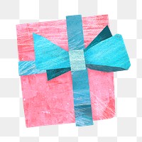 Birthday gift png, box, paper craft, transparent background
