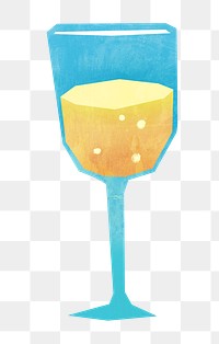 PNG Champagne glass, drinks paper craft element, transparent background