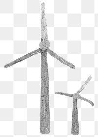 PNG Wind turbine, environment paper craft, transparent background