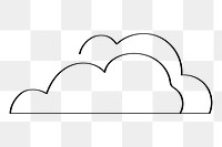 Cloud png line art, transparent background