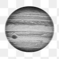 PNG Jupiter planet, grayscale galaxy illustration, transparent background