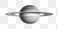 PNG Saturn planet, grayscale galaxy illustration, transparent background