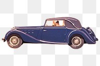 PNG Blue classic car, vintage vehicle illustration, transparent background