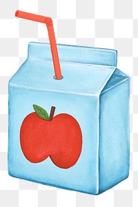 PNG Apple juice box, drink illustration, transparent background