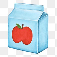 PNG Apple juice box, drink illustration, transparent background