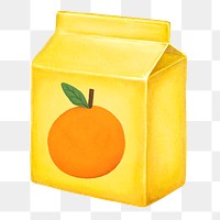 PNG Orange juice box, drink illustration, transparent background