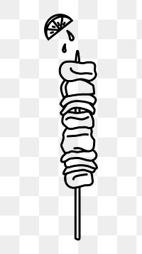 Barbecue png line art, transparent background