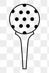 Golf ball png line art, transparent background