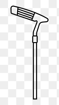 Golf putter png line art, transparent background