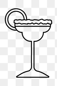 Margarita png line art, transparent background