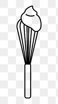 Whisk png line art, transparent background