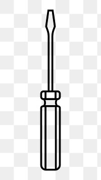 Screwdriver png line art, transparent background