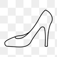 High heel png line art, transparent background