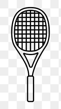 Tennis racket png line art, transparent background