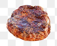 Sauced beef steak png dinner, transparent background