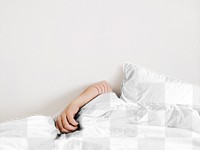 Bed sheet & pillow png mockup, transparent design