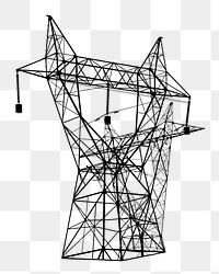 Png transmission towers, isolated object, transparent background