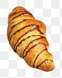 Breakfast pastry croissant png, transparent background