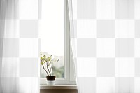 Window curtain png mockup, transparent design