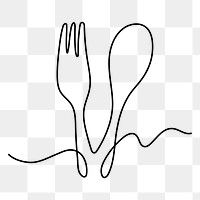 Eating utensils png, aesthetic illustration, transparent background