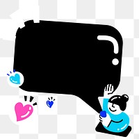 Speech bubble png funky frame, transparent background