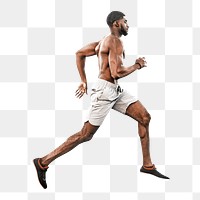 Fit man running  png, transparent background