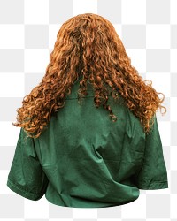 Ginger haired woman png, transparent background