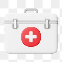 PNG 3D first aid kit, element illustration, transparent background