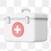 PNG 3D first aid kit, element illustration, transparent background