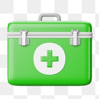 PNG 3D first aid box, element illustration, transparent background