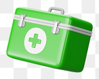 PNG 3D first aid box, element illustration, transparent background