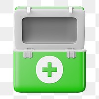 PNG 3D first aid box, element illustration, transparent background