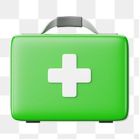 PNG 3D medical briefcase, element illustration, transparent background