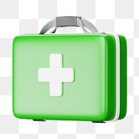 PNG 3D medical briefcase, element illustration, transparent background