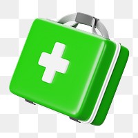 PNG 3D medical briefcase, element illustration, transparent background