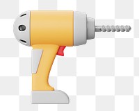 PNG 3D power drill, element illustration, transparent background