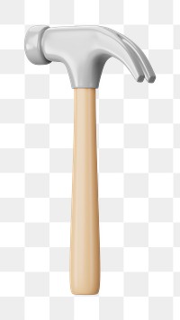 PNG 3D hammer tool, element illustration, transparent background