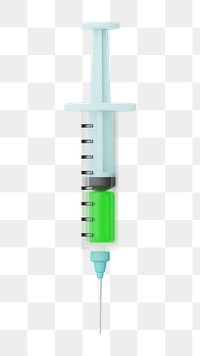 PNG 3D hypodermic needle, element illustration, transparent background