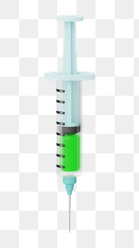 PNG 3D hypodermic needle, element illustration, transparent background