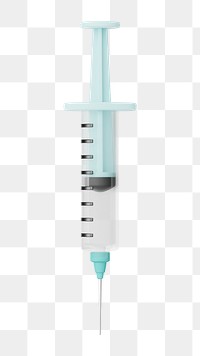 PNG 3D hypodermic needle, element illustration, transparent background