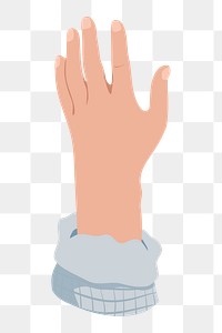 Raised hand png gesture, aesthetic illustration, transparent background