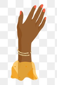 Raised black hand png gesture, aesthetic illustration, transparent background