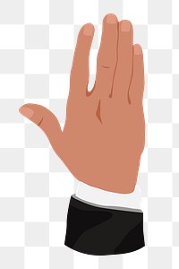 Businessman's raised hand png gesture, aesthetic illustration, transparent background